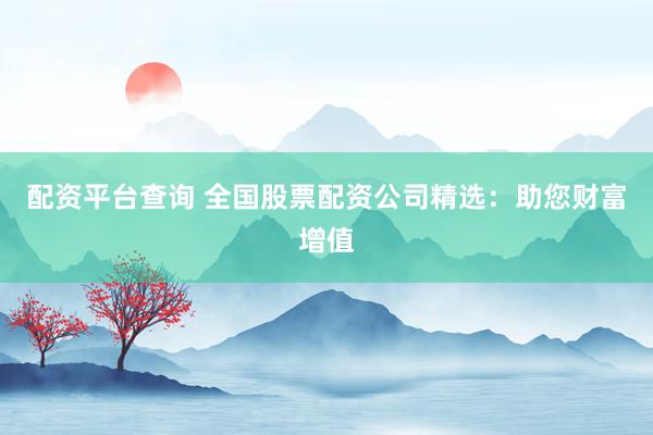 配资平台查询 全国股票配资公司精选：助您财富增值