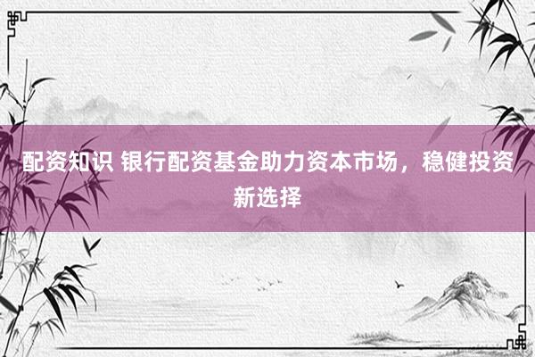 配资知识 银行配资基金助力资本市场，稳健投资新选择