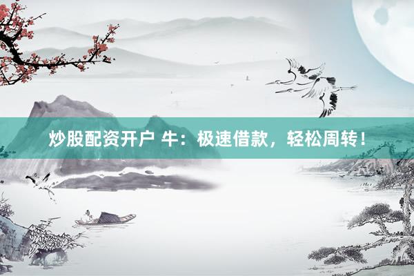 炒股配资开户 牛：极速借款，轻松周转！