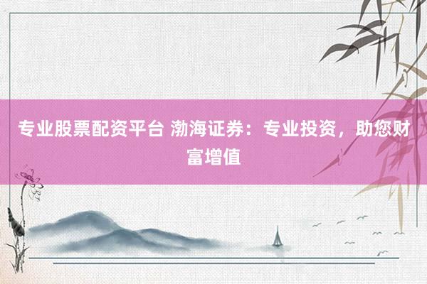 专业股票配资平台 渤海证券：专业投资，助您财富增值