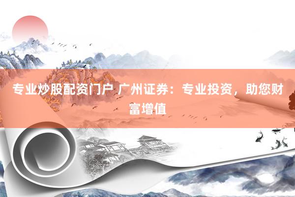 专业炒股配资门户 广州证券：专业投资，助您财富增值
