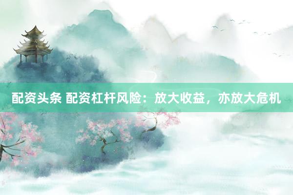 配资头条 配资杠杆风险：放大收益，亦放大危机