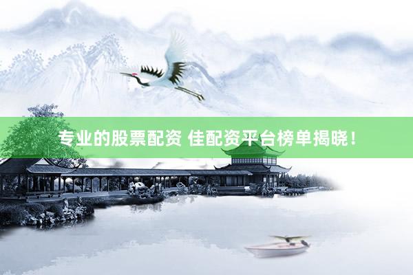 专业的股票配资 佳配资平台榜单揭晓！