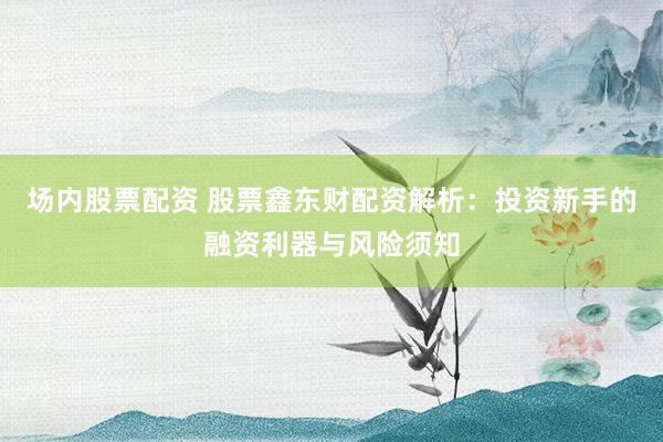 场内股票配资 股票鑫东财配资解析：投资新手的融资利器与风险须知