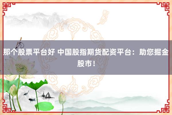 那个股票平台好 中国股指期货配资平台：助您掘金股市！