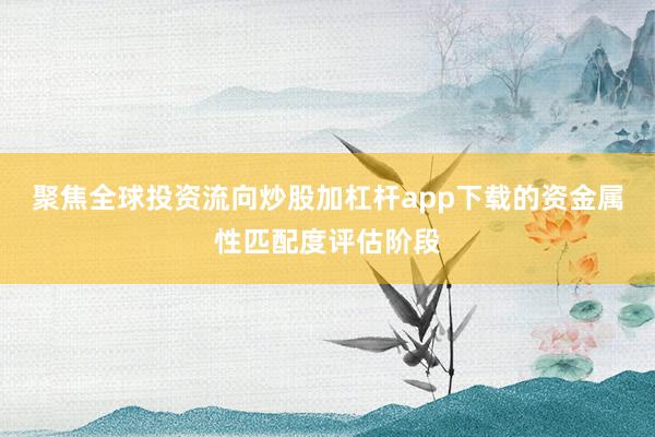 聚焦全球投资流向炒股加杠杆app下载的资金属性匹配度评估阶段