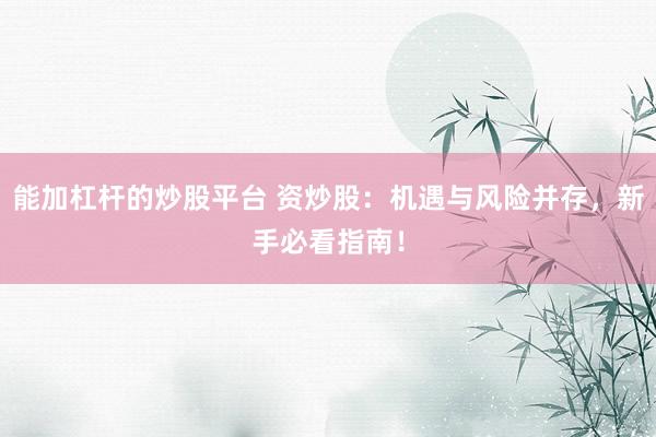 能加杠杆的炒股平台 资炒股：机遇与风险并存，新手必看指南！