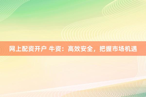 网上配资开户 牛资：高效安全，把握市场机遇