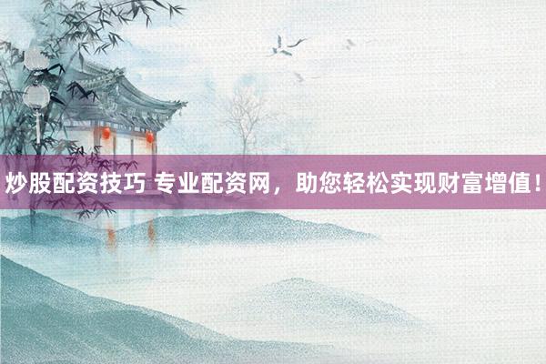 炒股配资技巧 专业配资网，助您轻松实现财富增值！