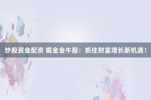炒股资金配资 掘金金牛股:抓住财富增长新机遇!