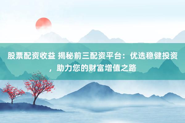 股票配资收益 揭秘前三配资平台：优选稳健投资，助力您的财富增值之路